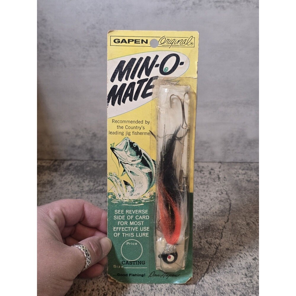 Vintage Dan Gapen Min-O-Mate Fishing Casting Lure On Card New Old Stock